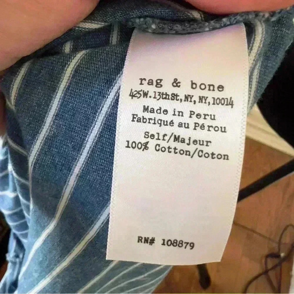 Rag & Bone Denim Striped Tank - Size Medium - Picture 7 of 9